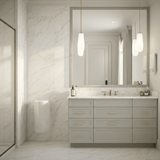 Pristine modern residential bathroom