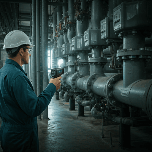 Technician using thermal imaging